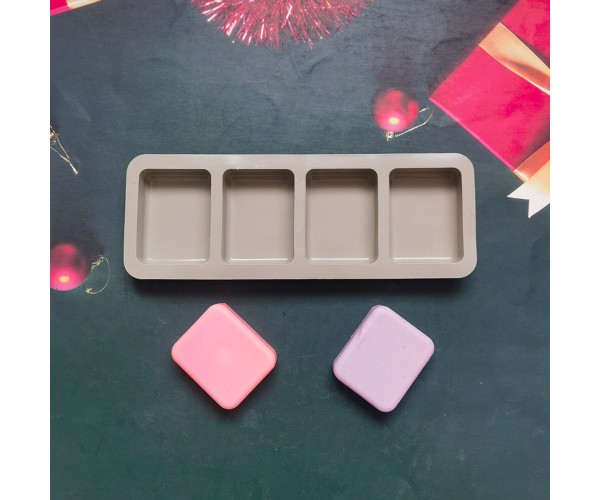 Sabun Kalıbı Dikdörtgen Sabun Kalıbı Çoklu Dikdörtgen Sabun Kalıbı Silikon 7.5x5.6cm GT792