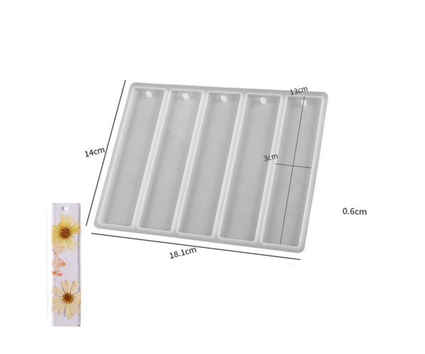 Epoksi Kitap Ayracı Çoklu Kitap Ayracı Düz Model Kalıbı Silikon 13x3cm