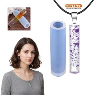 Epoksi Silindir Kolye Kalıbı Takı Kalıbı Silikon 5x1.5cm