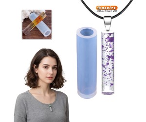 Epoksi Silindir Kolye Kalıbı Takı Kalıbı Silikon 5x1.5cm