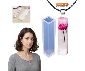 Epoksi Kare Kolye Kalıbı Takı Kalıbı Silikon 5x1.5cm