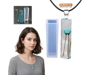 Epoksi Dikdörtgen Kolye Kalıbı Takı Kalıbı Silikon 5x1.6cm