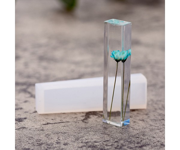 Epoksi Dikdörtgen Kolye Kalıbı Takı Kalıbı Silikon 5x1.6cm