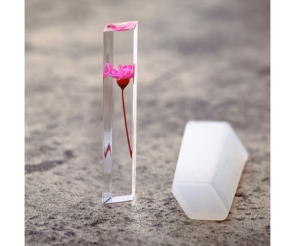 Epoksi Dörtgen Kolye Kalıbı Takı Kalıbı Silikon 5x2.2cm