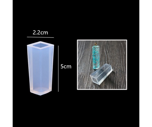 Epoksi Dörtgen Kolye Kalıbı Takı Kalıbı Silikon 5x2.2cm
