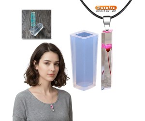 Epoksi Dörtgen Kolye Kalıbı Takı Kalıbı Silikon 5x2.2cm