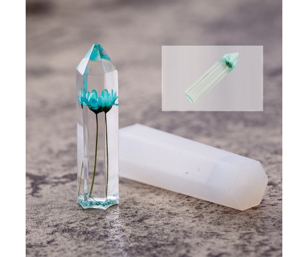 Epoksi Altıgen Kolye Kalıbı Takı Kalıbı Silikon 5x1.5cm