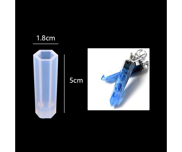 Epoksi Altıgen Kolye Kalıbı Takı Kalıbı Silikon 5x1.5cm