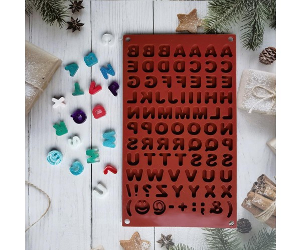 Pasta Harf Kalıbı Bubble Alfabe Kalıbı Taş Tozu Harf Kalıbı Şeker Hamuru Harf Kalıbı Silikon 2x2cm