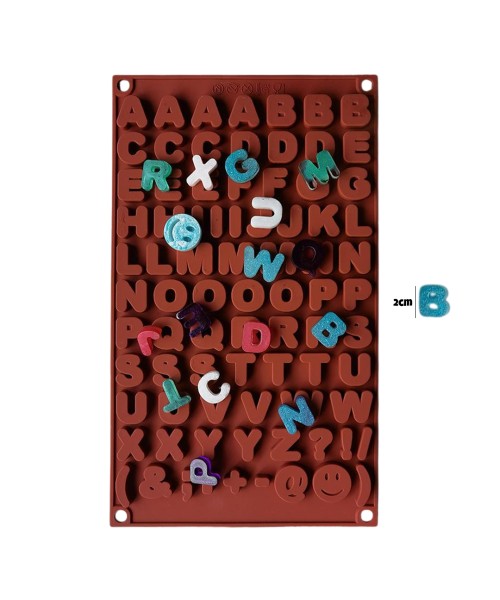 Pasta Harf Kalıbı Bubble Alfabe Kalıbı Taş Tozu Harf Kalıbı Şeker Hamuru Harf Kalıbı Silikon 2x2cm