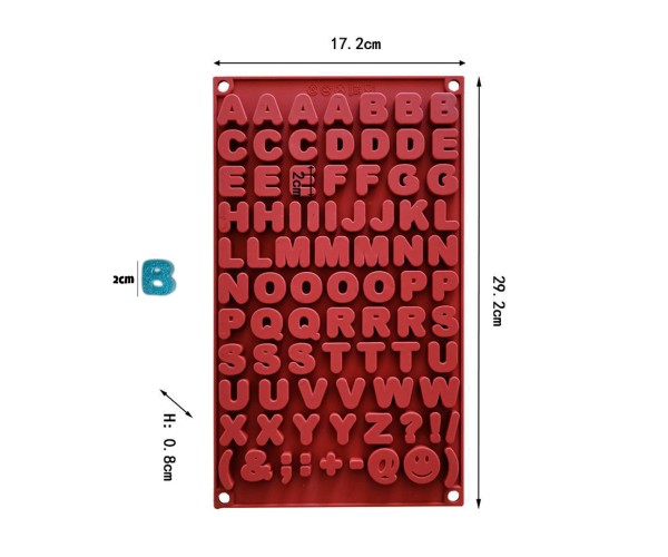 Pasta Harf Kalıbı Bubble Alfabe Kalıbı Taş Tozu Harf Kalıbı Şeker Hamuru Harf Kalıbı Silikon 2x2cm