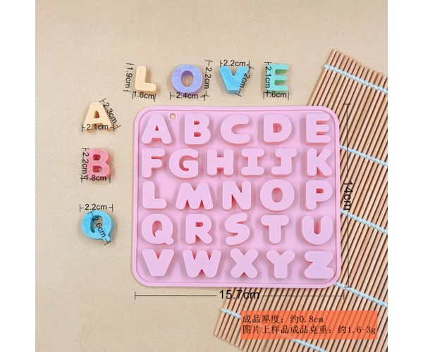 Pasta Harf Kalıbı Bubble Alfabe Kalıbı Taş Tozu Harf Kalıbı Şeker Hamuru Harf Kalıbı Silikon 2.2cm