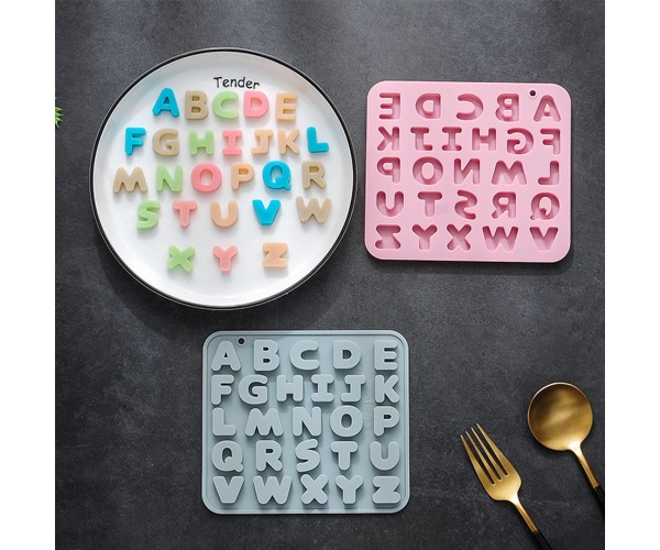 Pasta Harf Kalıbı Bubble Alfabe Kalıbı Taş Tozu Harf Kalıbı Şeker Hamuru Harf Kalıbı Silikon 2.2cm