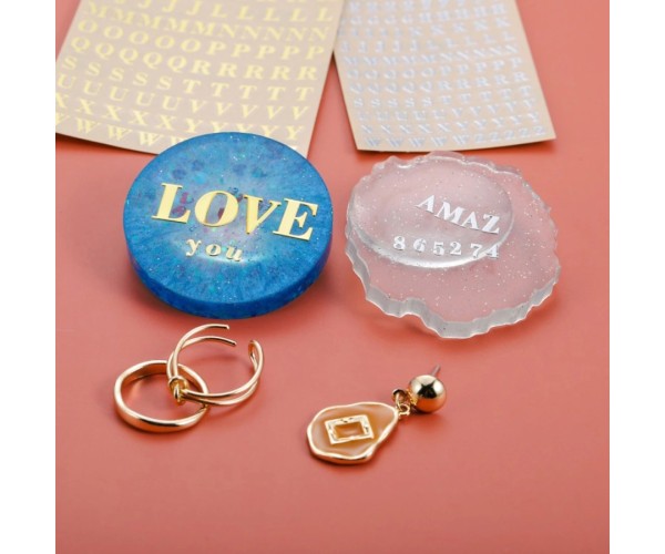 Epoksi Harf Sticker Çıkartmalı Sticker Harf Gold 45mm