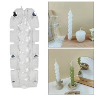 Poli Karbon Mum Kalıbı Mika Mum Kalıbı Spiral Burgulu Model 19.3x2.9cm GT-6243