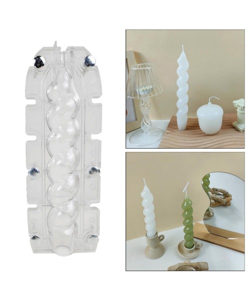 Poli Karbon Mum Kalıbı Mika Mum Kalıbı Spiral Burgulu Model 19.3x2.9cm GT-6243