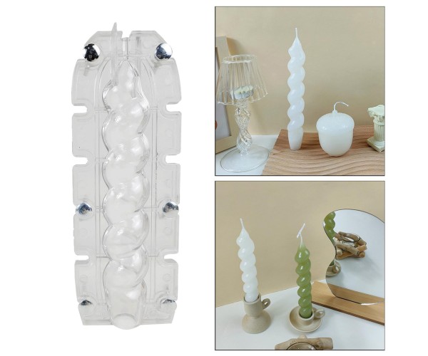 Poli Karbon Mum Kalıbı Mika Mum Kalıbı Spiral Burgulu Model 19.3x2.9cm GT-6243