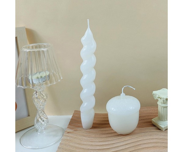 Poli Karbon Mum Kalıbı Mika Mum Kalıbı Spiral Burgulu Model 19.3x2.9cm GT-6243