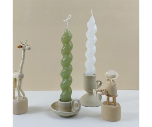 Poli Karbon Mum Kalıbı Mika Mum Kalıbı Spiral Burgulu Model 19.3x2.9cm GT-6243