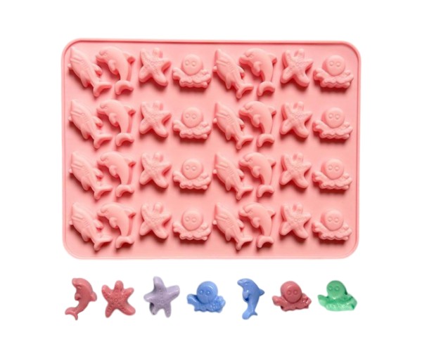 Epoksi Jelibon Kalıbı Haribo Kalıbı Deniz Canlıları Kalıbı Balık Haribo Kalıbı - Damlalık Esans Hediyeli GT-222