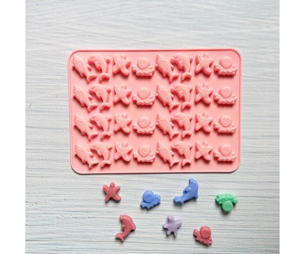 Epoksi Jelibon Kalıbı Haribo Kalıbı Deniz Canlıları Kalıbı Balık Haribo Kalıbı - Damlalık Esans Hediyeli GT-222