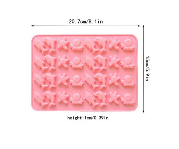 Epoksi Jelibon Kalıbı Haribo Kalıbı Deniz Canlıları Kalıbı Balık Haribo Kalıbı - Damlalık Esans Hediyeli GT-222
