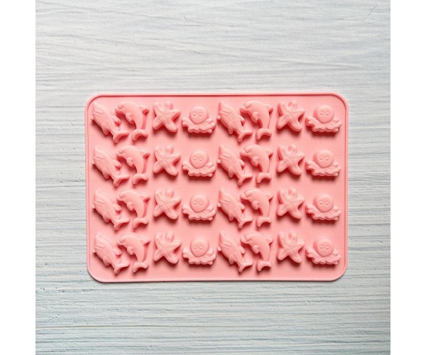 Epoksi Jelibon Kalıbı Haribo Kalıbı Deniz Canlıları Kalıbı Balık Haribo Kalıbı - Damlalık Esans Hediyeli GT-222