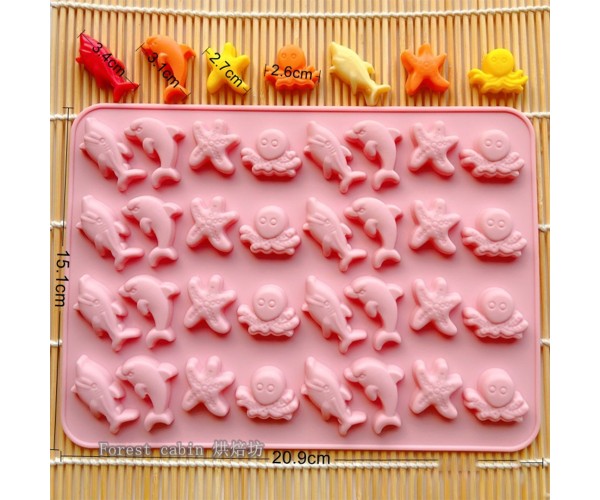 Epoksi Jelibon Kalıbı Haribo Kalıbı Deniz Canlıları Kalıbı Balık Haribo Kalıbı - Damlalık Esans Hediyeli GT-222