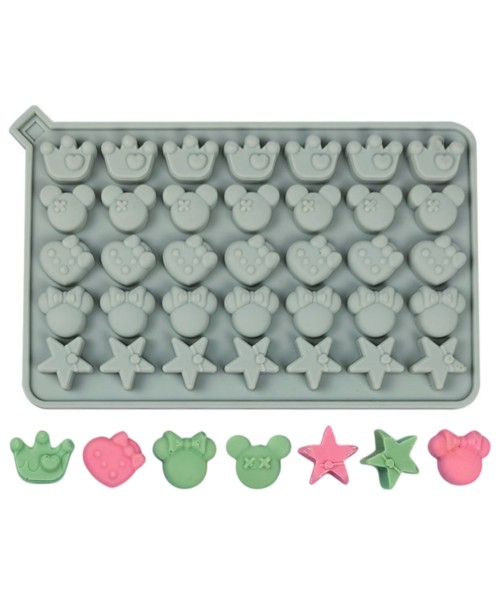 Epoksi Şekerleme Mickey Mouse Jelibon Kalıbı Kalp Yıldız Taç Haribo Kalıbı-Damlalık Esans Hediyeli