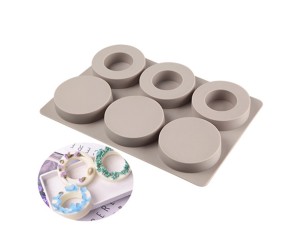 Sabun Kalıbı Yuvarlak Daire İçi Boş Yuvarlak Sabun Kalıbı Silikon 6x6x1cm