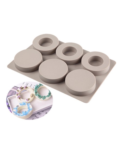 Sabun Kalıbı Yuvarlak Daire İçi Boş Yuvarlak Sabun Kalıbı Silikon 6x6x1cm