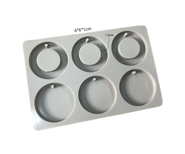 Sabun Kalıbı Yuvarlak Daire İçi Boş Yuvarlak Sabun Kalıbı Silikon 6x6x1cm