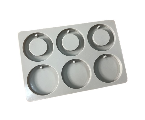 Sabun Kalıbı Yuvarlak Daire İçi Boş Yuvarlak Sabun Kalıbı Silikon 6x6x1cm