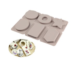 Sabun Kalıbı Çoklu Altıgen Dikdörtgen Yuvarlak Yıldız Sabun Kalıbı Taş Tozu Kalıbı Silikon GT279