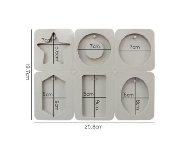 Sabun Kalıbı Çoklu Altıgen Dikdörtgen Yuvarlak Yıldız Sabun Kalıbı Taş Tozu Kalıbı Silikon GT279