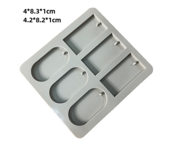 Sabun Kalıbı Çoklu Oval Dikdörtgen Sabun Kalıbı Taş Tozu Kalıbı Silikon GT285