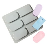 Sabun Kalıbı Çoklu Oval Dikdörtgen Sabun Kalıbı Taş Tozu Kalıbı Silikon GT285
