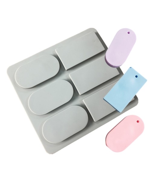 Sabun Kalıbı Çoklu Oval Dikdörtgen Sabun Kalıbı Taş Tozu Kalıbı Silikon GT285