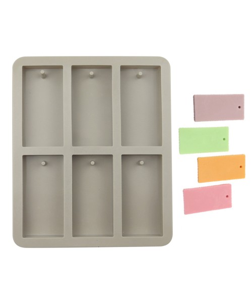 Sabun Kalıbı Çoklu Dikdörtgen Sabun Kalıbı DikdörtgenTaş Tozu Kalıbı Silikon 8x4x1cm GT278