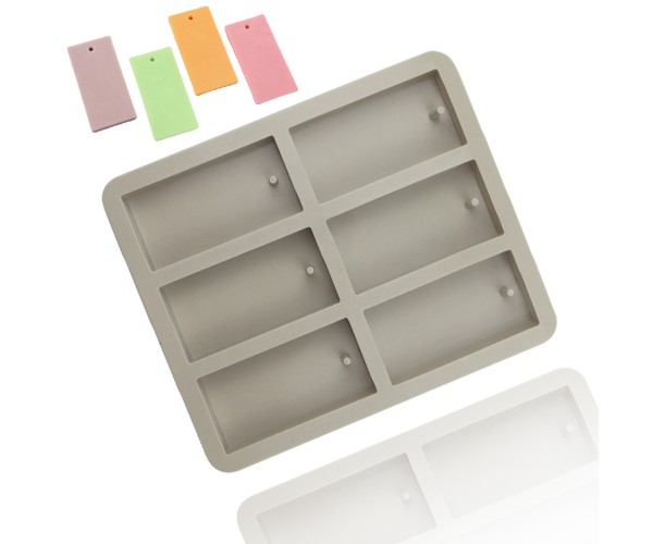 Sabun Kalıbı Çoklu Dikdörtgen Sabun Kalıbı DikdörtgenTaş Tozu Kalıbı Silikon 8x4x1cm GT278