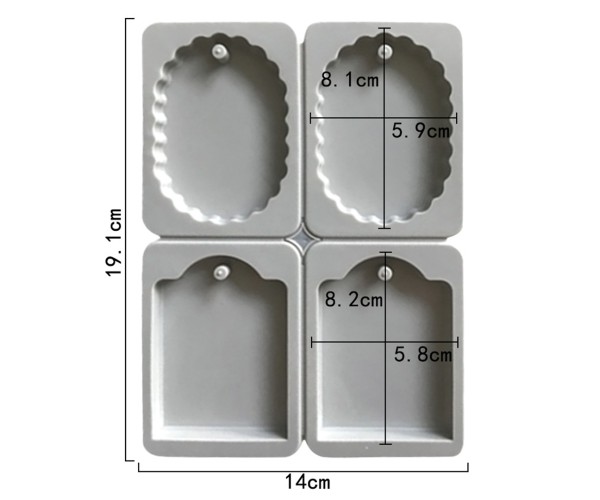 Sabun Kalıbı Oval Dalgalı Dikdörtgen Sabun Kalıbı Kalp Taş Tozu Kalıbı Silikon GT281