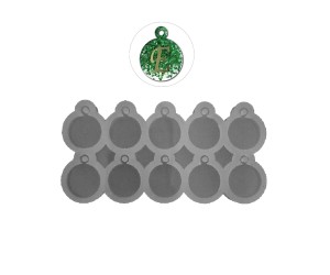 Epoksi Yuvarlak Daire  Kulplu Kolye Silikon Kalıbı 2x2x0.3cm EM256