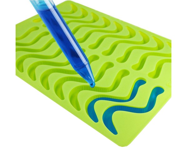 Epoksi Şekerleme Jelibon Kalıbı Solucan Jelibon Kalıbı Çikolata Solucan Kalıbı - Damlalık Esans Hediyeli