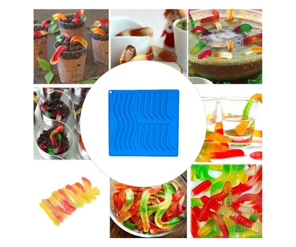 Epoksi Jelibon Kalıbı Solucan Jelibon Kalıbı Çikolata Solucan Kalıbı - Damlalık Esans Hediyeli