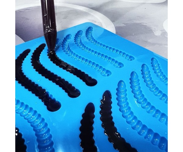 Epoksi Jelibon Kalıbı Solucan Jelibon Kalıbı Çikolata Solucan Kalıbı - Damlalık Esans Hediyeli