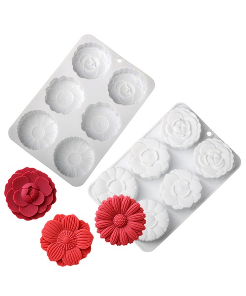 Papatya Mum Kalıbı Gül Mum Kalıbı Şakayık Mum Kalıbı Çiçek Çikolata Kalıbı Silikon 6.4x2cm