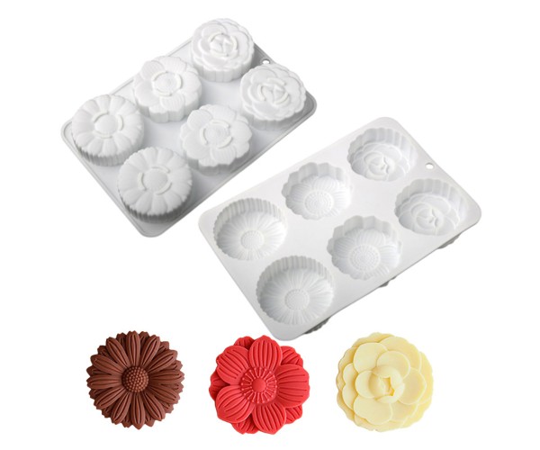 Papatya Mum Kalıbı Gül Mum Kalıbı Şakayık Mum Kalıbı Çiçek Çikolata Kalıbı Silikon 6.4x2cm