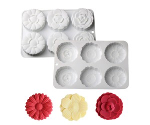 Papatya Mum Kalıbı Gül Mum Kalıbı Şakayık Mum Kalıbı Çiçek Çikolata Kalıbı Silikon 6.4x2cm