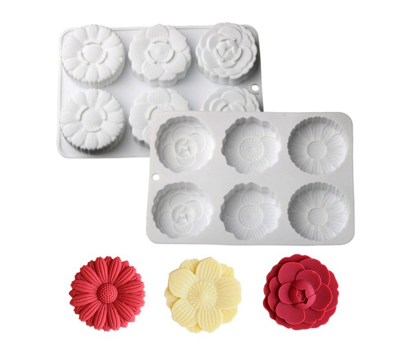 Papatya Mum Kalıbı Gül Mum Kalıbı Şakayık Mum Kalıbı Çiçek Çikolata Kalıbı Silikon 6.4x2cm