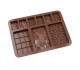 Çikolata Kalıbı Tablet Çikolata Kalıbı Kalp Desenli Çikolata Kalıbı Parçalı Desenli Silikon GT506
